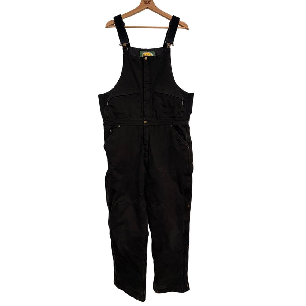 Cabela's Outdoor Men's Canvas Overalls SZ LARGE TALL Insulated Lined Work Bib
